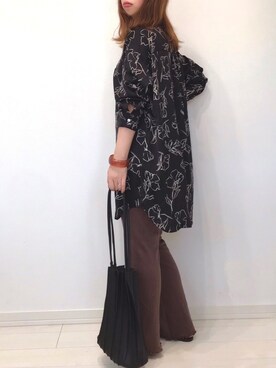 「ブラウン×ブラック」｜「アイテム（その他）」を使った、うーまんさん（レディース・158cm）の秋コーディネート