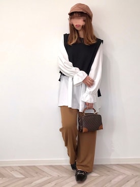 「RODE SKO」｜「アイテム（キャスケット）」を使った、うーまんさん（レディース・158cm）の秋コーディネート