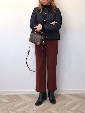 「RODE SKO」｜「アイテム（ダウンジャケット/コート）」を使った、うーまんさん（レディース・158cm）の秋コーディネート