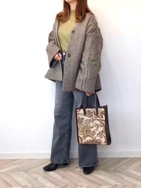 「Happy John（ハッピージョン）のアイテム（ブルゾン）」を使った、うーまんさん（レディース・158cm）の秋コーディネート
