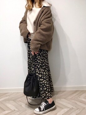 「SUGAR BISKET（シュガービスケット）のアイテム（ブルゾン）」を使った、うーまんさん（レディース・158cm）の冬コーディネート