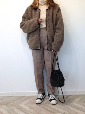 「SUGAR BISKET（シュガービスケット）のアイテム（ブルゾン）」を使った、うーまんさん（レディース・158cm）の冬コーディネート