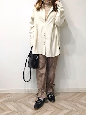 「Happy John（ハッピージョン）のアイテム（パンツ）」を使った、うーまんさん（レディース・158cm）の冬コーディネート