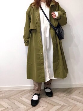 「AmbreNeige」｜「アイテム（シャツワンピース）」を使った、うーまんさん（レディース・158cm）の冬コーディネート