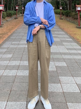 「PUBLIC TOKYO（パブリックトウキョウ）のアイテム（チノパンツ）」を使った、naoyaさん（メンズ・185cm）の冬コーディネート