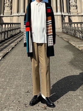 「PUBLIC TOKYO（パブリックトウキョウ）のアイテム（チノパンツ）」を使った、naoyaさん（メンズ・185cm）の冬コーディネート