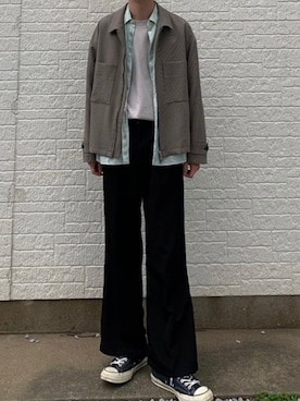 「STUDIOUS（ステュディオス）のアイテム（ブルゾン）」を使った、naoyaさん（メンズ・185cm）の春コーディネート