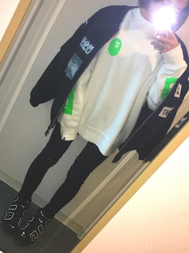 「A BATHING APE（アベイシングエイプ）のアイテム（ジャケット/アウター）」を使った、HARUさん（レディース・158cm）の秋コーディネート