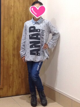 「ZIDDY（ジディ）のアイテム（パンツ）」を使った、❤️MOE❤️さん（キッズ・145cm）の冬コーディネート