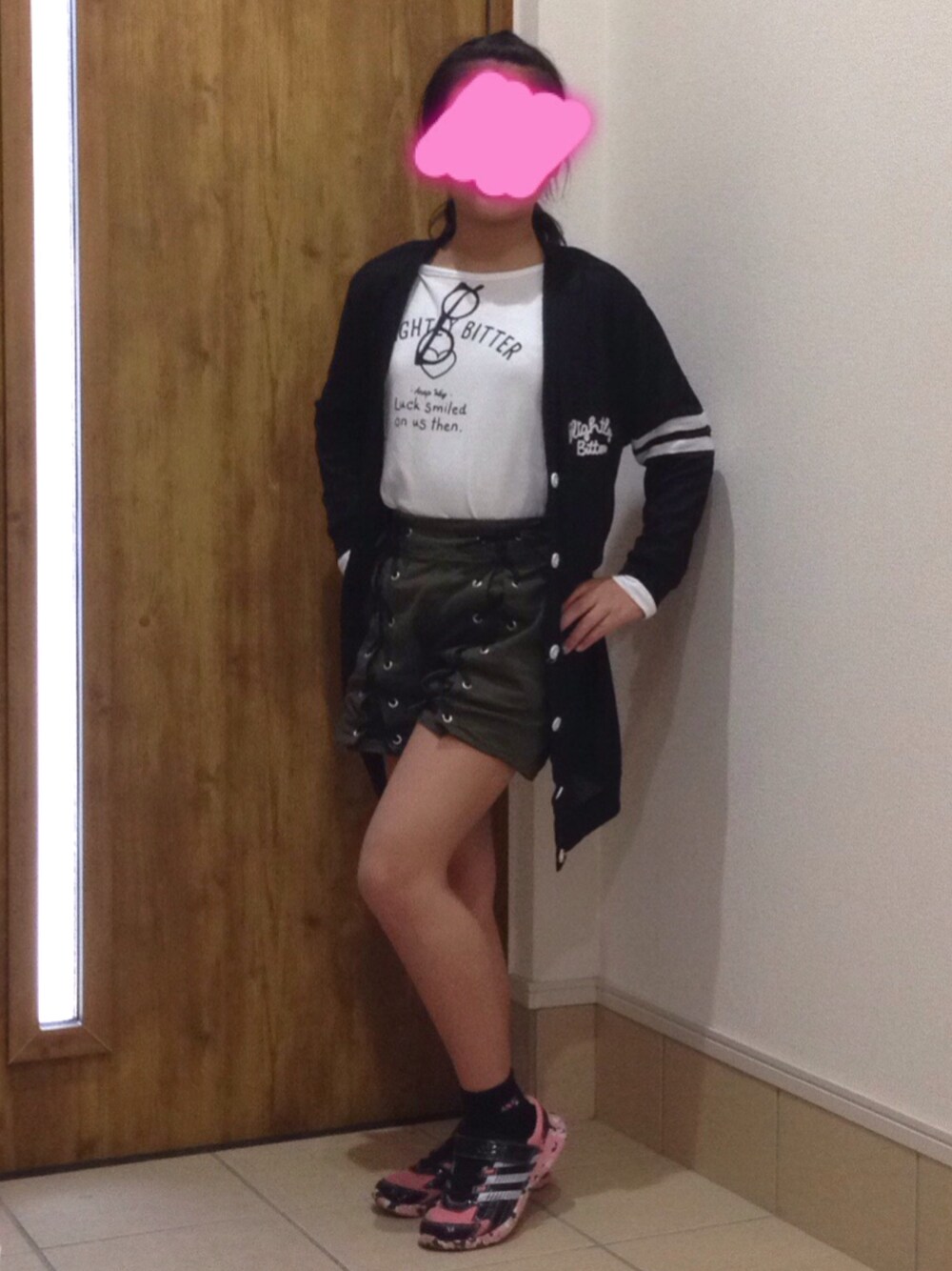 「kids、最高学年✨、全身しまむら」｜「しまむらのアイテム（Tシャツ/カットソー、ホワイト系）」を使った、❤️MOE❤️さん（キッズ・145cm）の春コーディネートの1枚目の写真