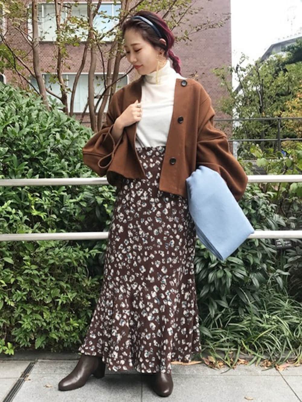 美品 スローブイエナ フラワーレオパードアシメマーメイドスカート　黒　日本製 美品 スローブイエナ フラワーレオパードアシメマーメイド