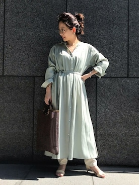 「SLOBE IENA（スローブイエナ）のアイテム（トートバッグ）」を使った、konmiさん（レディース・152cm）の春コーディネート