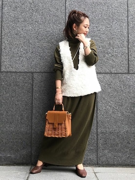 「SLOBE IENA（スローブイエナ）のアイテム（ショルダーバッグ）」を使った、konmiさん（レディース・152cm）の秋コーディネート