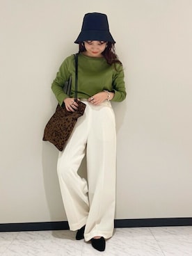 「SLOBE IENA（スローブイエナ）のアイテム（ハット）」を使った、konmiさん（レディース・152cm）の冬コーディネート