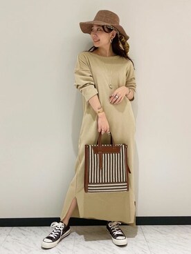 「SLOBE IENA（スローブイエナ）のアイテム（ハット）」を使った、konmiさん（レディース・152cm）の春コーディネート