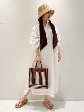 「SLOBE IENA（スローブイエナ）のアイテム（ハット）」を使った、konmiさん（レディース・152cm）の春コーディネート