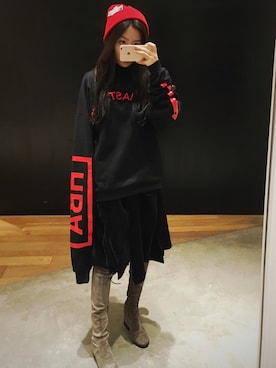 「HBA（フードバイエアー）のアイテム」を使った、NeverTakeDrugsさん（レディース・165cm）の秋コーディネート