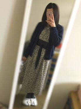 「サッシュベルト」｜「アイテム（ブルゾン）」を使った、やかかさん（レディース・159cm）の春コーディネート