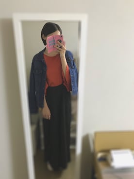 「Gジャン」｜「アイテム（つなぎ/オールインワン）」を使った、やかかさん（レディース・159cm）の秋コーディネート