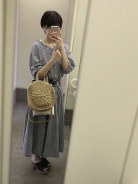 「one after another NICE CLAUP（ワンアフターアナザーナイスクラップ）のアイテム（アクセサリー）」を使った、やかかさん（レディース・159cm）の夏コーディネート