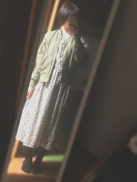 「おでかけ」｜「アイテム（MA-1）」を使った、やかかさん（レディース・159cm）の秋コーディネート