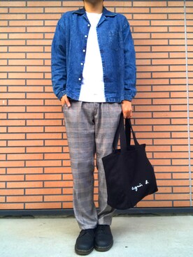 「Dr. Martens（ドクターマーチン）のDR.MARTENS / ドクターマーチン : WINGTIP BROGUE #（ドレスシューズ）」を使った、yama◎さん（メンズ・178cm）の夏コーディネート