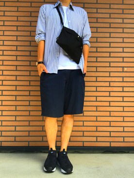 「Daniel Wellington（ダニエルウェリントン）の【Daniel Wellington】レザーバンド３６ＭＭ（アナログ腕時計）」を使った、yama◎さん（メンズ・178cm）の夏コーディネート