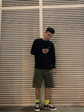 「carhartt」｜「アイテム（その他シューズ）」を使った、kobeemeさん（メンズ・183cm）の春コーディネート