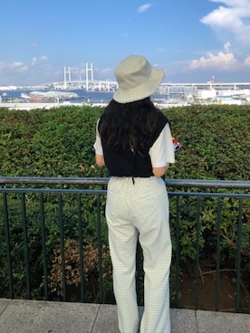 「apres jour（アプレジュール）のアイテム（スラックス）」を使った、しまさん（レディース・154cm）の春コーディネート