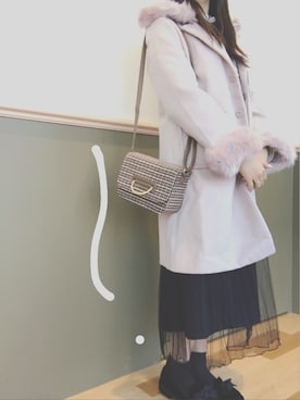 「アイテム（ダウンジャケット/コート、ピンク系）」を使った、ﾕﾂﾞﾂﾞｷさん（レディース・156cm）の冬コーディネート