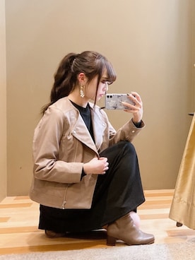 「Green　Parks（グリーンパークス）のアイテム（ブルゾン）」を使った、ﾕﾂﾞﾂﾞｷさん（レディース・157cm）の冬コーディネート