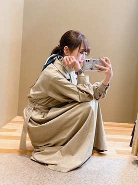 「earth music&ecology（アースミュージックアンドエコロジー）のマリン柄スカーフ＊（ストール/ショール）」を使った、ﾕﾂﾞﾂﾞｷさん（レディース・157cm）の冬コーディネート