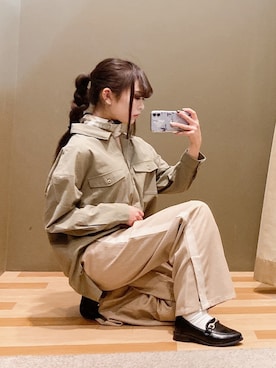 「earth music&ecology（アースミュージックアンドエコロジー）のマリン柄スカーフ＊（ストール/ショール）」を使った、ﾕﾂﾞﾂﾞｷさん（レディース・157cm）の冬コーディネート