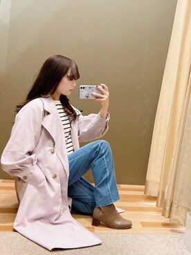 「ラベンダー」｜「アイテム（ブルゾン）」を使った、ﾕﾂﾞﾂﾞｷさん（レディース・157cm）の冬コーディネート