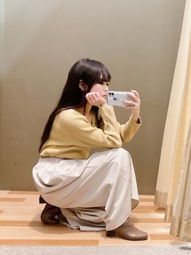 「Green　Parks（グリーンパークス）のアイテム（ニット/セーター）」を使った、ﾕﾂﾞﾂﾞｷさん（レディース・157cm）の春コーディネート