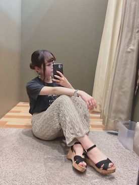 「Petit fleur（プチフルール）のアイテム」を使った、ﾕﾂﾞﾂﾞｷさん（レディース・158cm）の春コーディネート