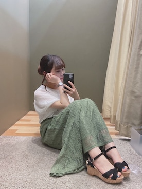 「Petit fleur（プチフルール）のアイテム」を使った、ﾕﾂﾞﾂﾞｷさん（レディース・158cm）の春コーディネート