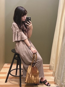 「Green　Parks（グリーンパークス）のアイテム（ワンピース）」を使った、ﾕﾂﾞﾂﾞｷさん（レディース・157cm）の夏コーディネート