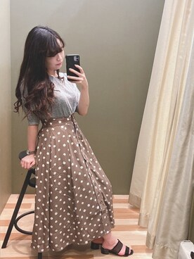 「RAY CASSIN（レイカズン）のアイテム（スカート）」を使った、ﾕﾂﾞﾂﾞｷさん（レディース・157cm）の秋コーディネート