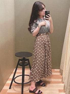 「RAY CASSIN（レイカズン）のアイテム（スカート）」を使った、ﾕﾂﾞﾂﾞｷさん（レディース・157cm）の秋コーディネート