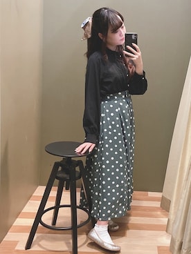 「RAY CASSIN（レイカズン）のアイテム（スカート）」を使った、ﾕﾂﾞﾂﾞｷさん（レディース・157cm）の秋コーディネート