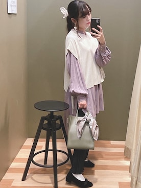 「cache cache（カシュ カシュ）のアイテム（トートバッグ）」を使った、ﾕﾂﾞﾂﾞｷさん（レディース・157cm）の秋コーディネート