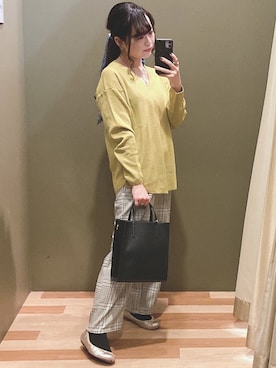「cache cache（カシュ カシュ）のアイテム（トートバッグ）」を使った、ﾕﾂﾞﾂﾞｷさん（レディース・157cm）の秋コーディネート