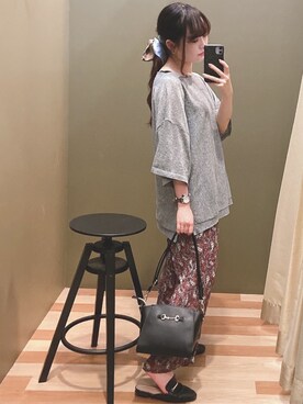 「Green　Parks（グリーンパークス）のビット金具付きミニショルダーバッグ＊（ショルダーバッグ）」を使った、ﾕﾂﾞﾂﾞｷさん（レディース・157cm）の秋コーディネート