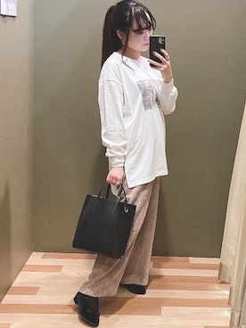 「cache cache（カシュ カシュ）のアイテム（トートバッグ）」を使った、ﾕﾂﾞﾂﾞｷさん（レディース・157cm）の秋コーディネート