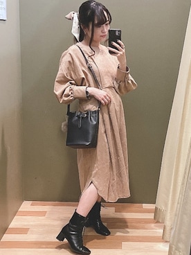 「titivate（ティティベイト）のアイテム（ワンピース/ドレス）」を使った、ﾕﾂﾞﾂﾞｷさん（レディース・157cm）の秋コーディネート