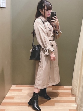 「Green　Parks（グリーンパークス）のアイテム（トレンチコート）」を使った、ﾕﾂﾞﾂﾞｷさん（レディース・157cm）の秋コーディネート