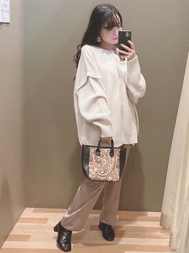 「Sugar spoon（シュガースプーン）のアイテム（ニット/セーター）」を使った、ﾕﾂﾞﾂﾞｷさん（レディース・157cm）の秋コーディネート