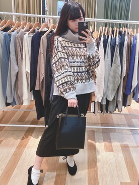 「cache cache（カシュ カシュ）のアイテム（トートバッグ）」を使った、ﾕﾂﾞﾂﾞｷさん（レディース・157cm）の秋コーディネート