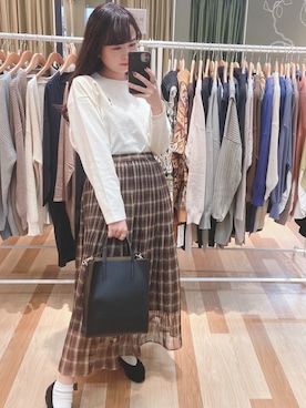 「cache cache（カシュ カシュ）のアイテム（トートバッグ）」を使った、ﾕﾂﾞﾂﾞｷさん（レディース・157cm）の秋コーディネート